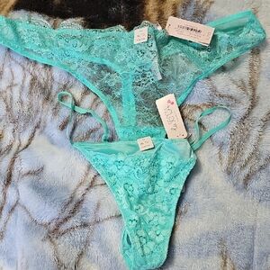 La SENZA Turquoise Lace Panty Set BNWT